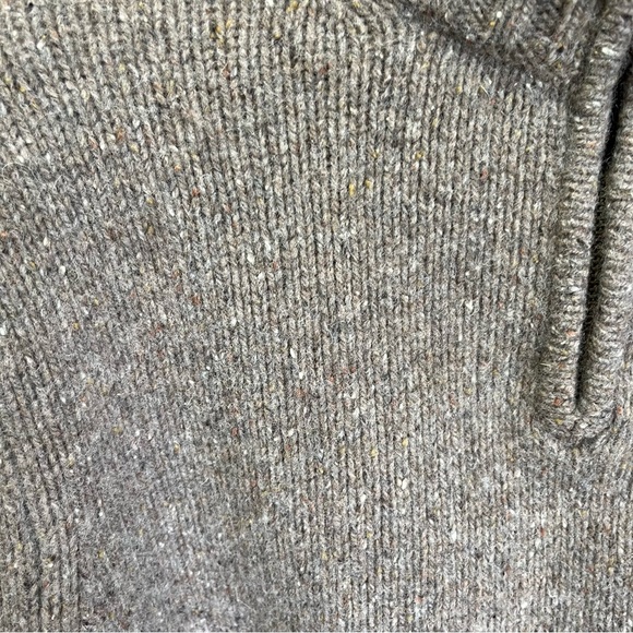 GAP Men’s Large Tan Speckled Qyarter-Zip Wool Blend Sweater - Picture 7 of 11